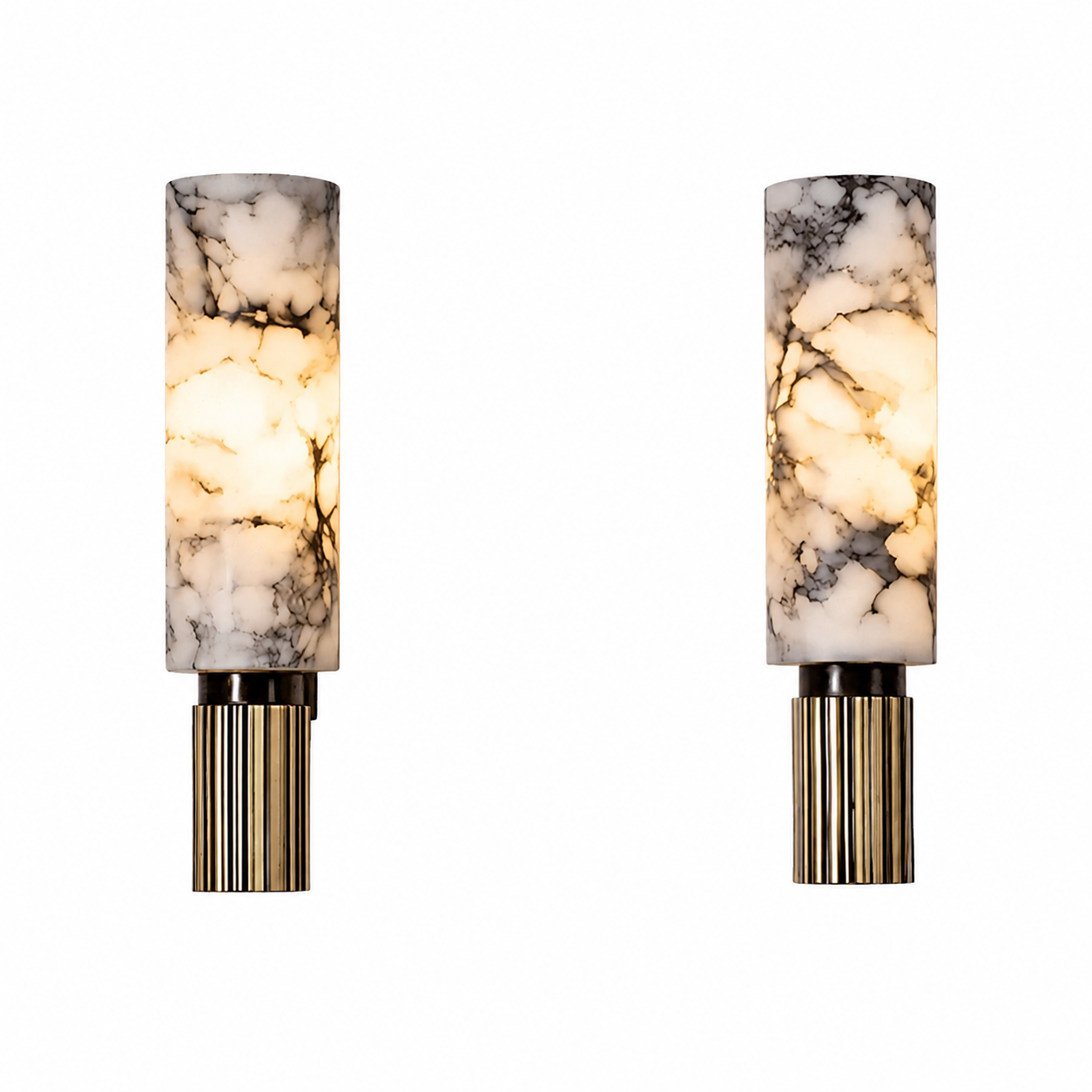 Casa Lumière Alabaster Wandlamp met Messing Behuizing