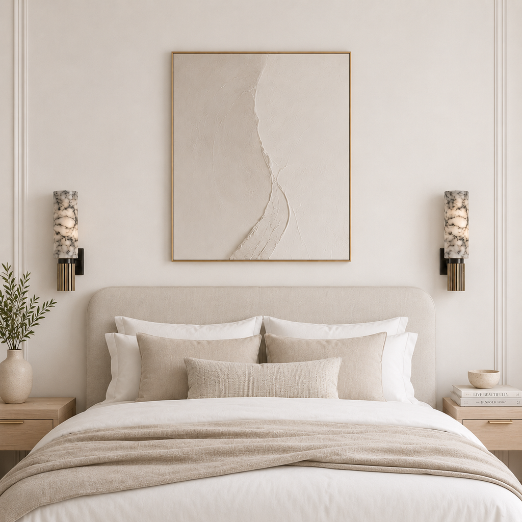 Casa Lumière Alabaster Wandlamp met Messing Behuizing