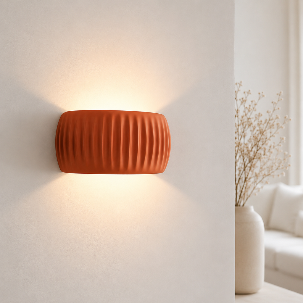 Casa Lumière Art Deco Resin Wandlamp - Terracotta Design