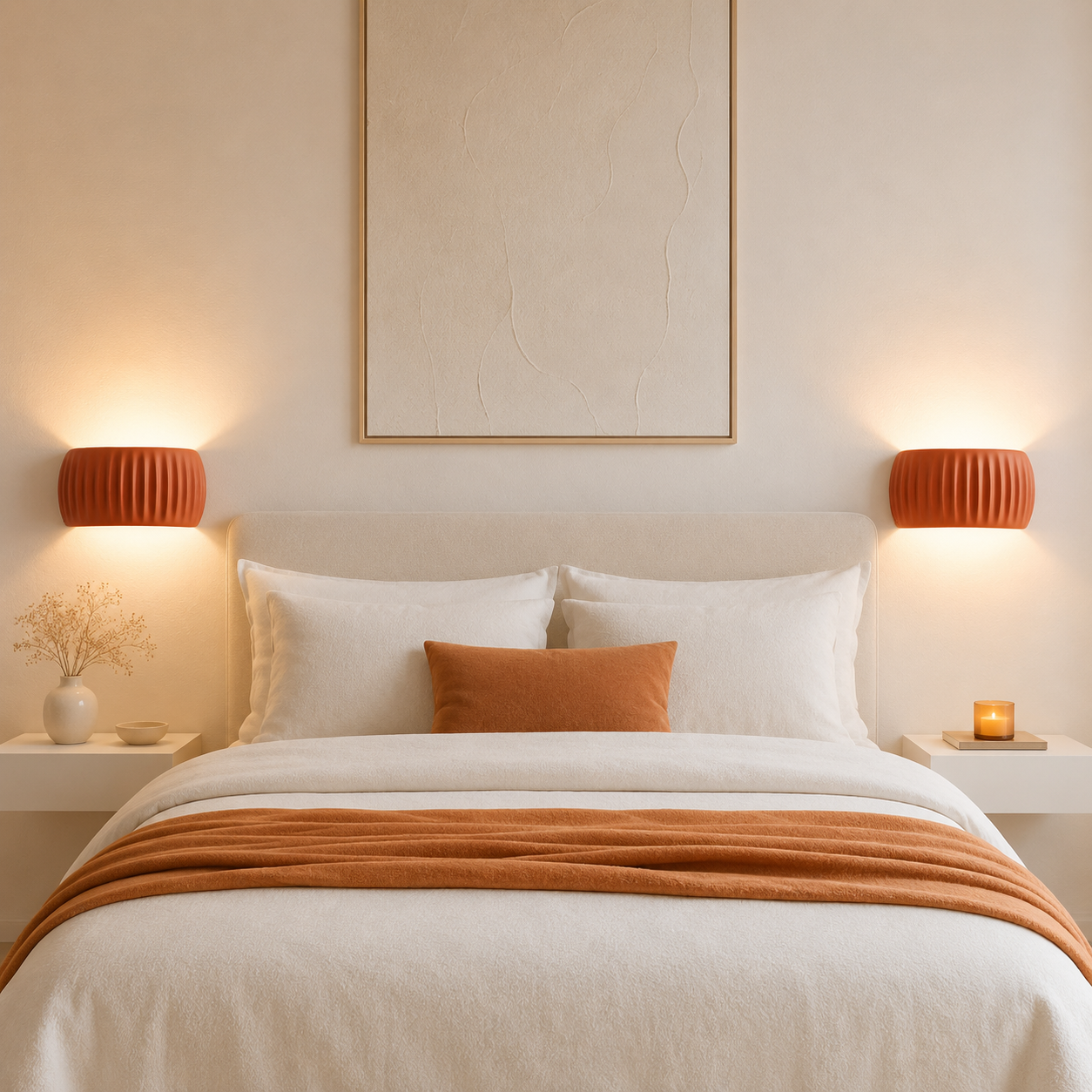 Casa Lumière Art Deco Resin Wandlamp - Terracotta Design