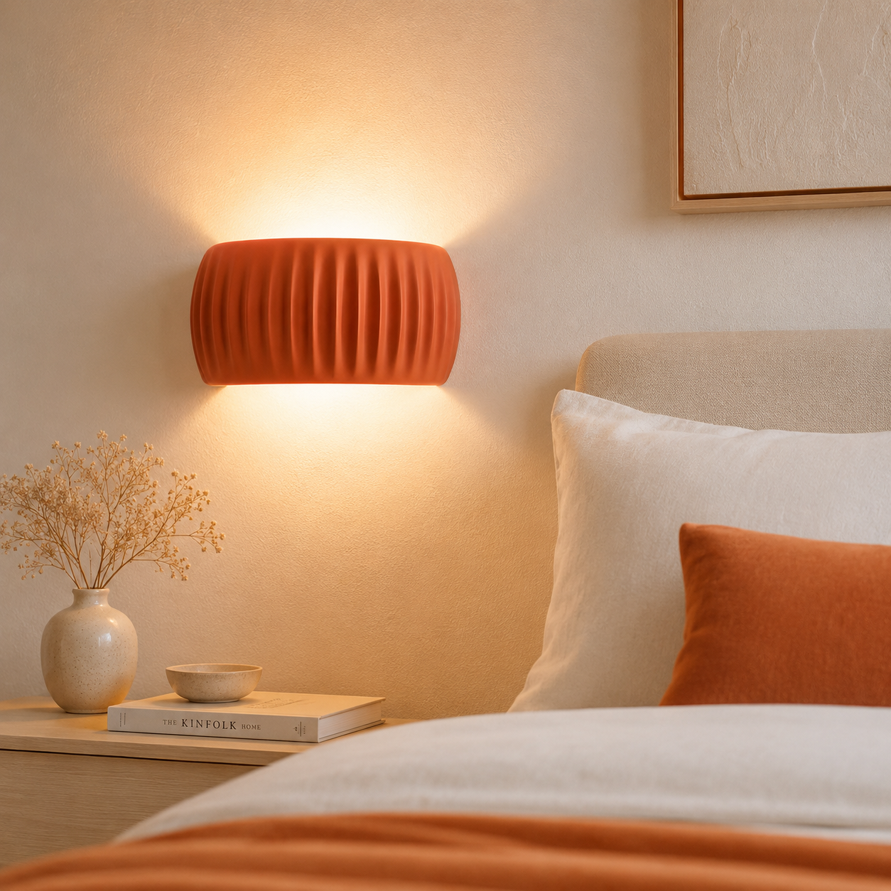 Casa Lumière Art Deco Resin Wandlamp - Terracotta Design