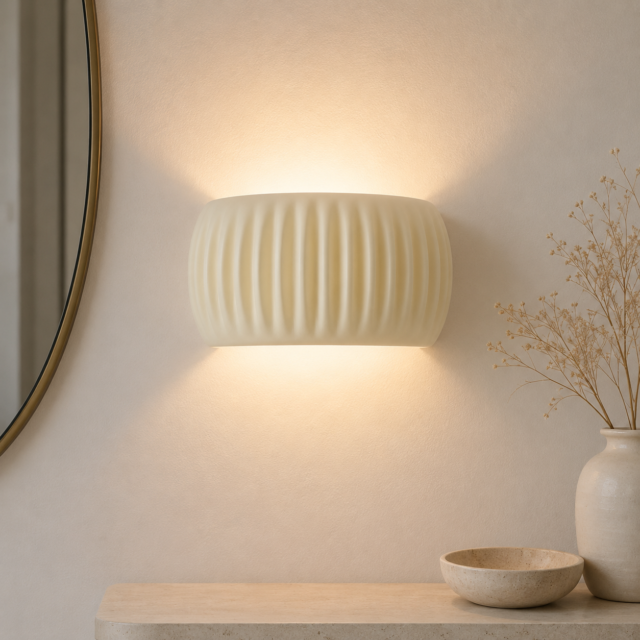 Casa Lumière Art Deco Resin Wandlamp - Terracotta Design