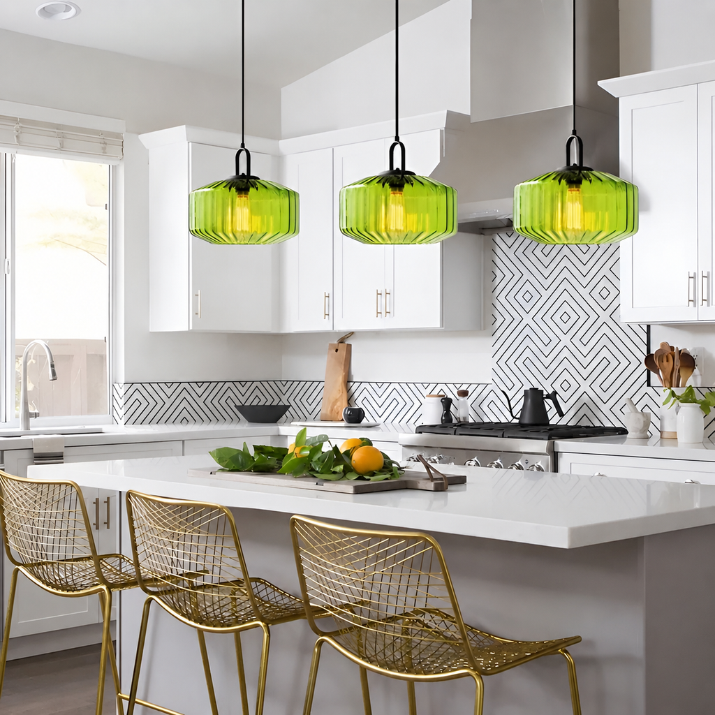 Casa Lumière Retro Glazen Hanglamp - Geribbeld Glas, Design Lamp Sfeerverlichting