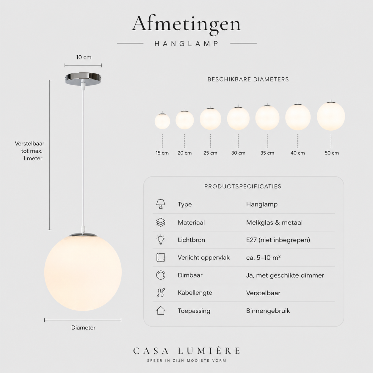 Casa Lumière Glazen Bol Hanglamp Nordic Design – Minimalistische Design Lamp