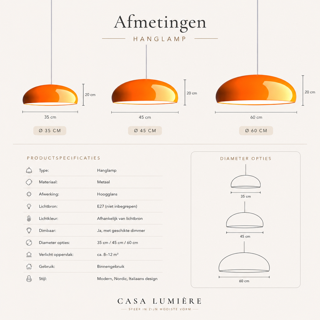 Casa Lumière Italiaanse Nordic Hanglamp - Moderne Design Lamp