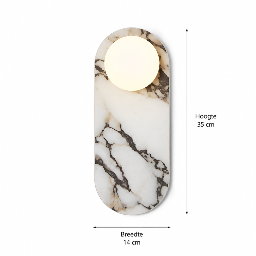 Casa Lumière Marmeren Wandlamp - Minimalistische Japandi Wandverlichting met Ronde Lichtpunten