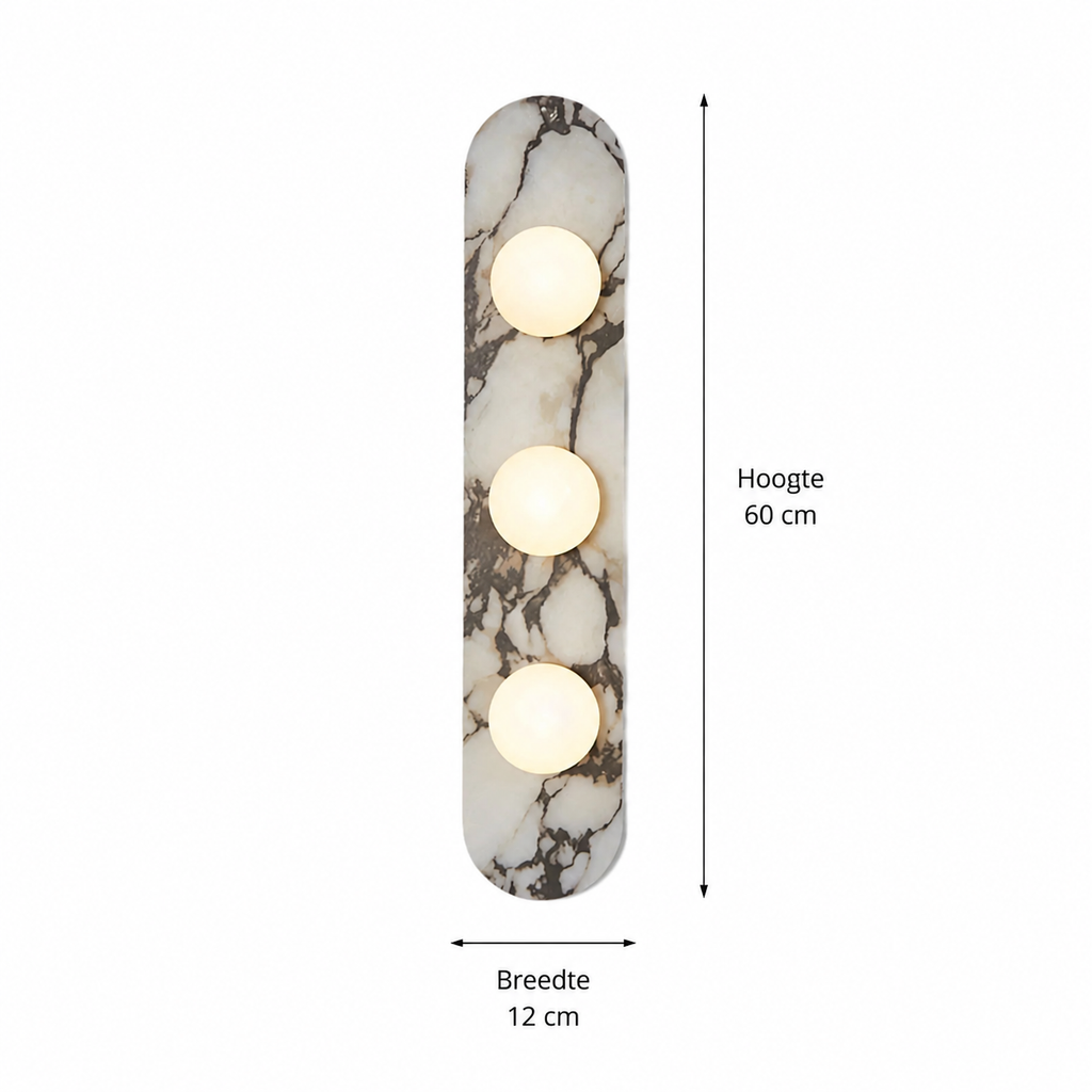 Casa Lumière Marmeren Wandlamp - Minimalistische Japandi Wandverlichting met Ronde Lichtpunten