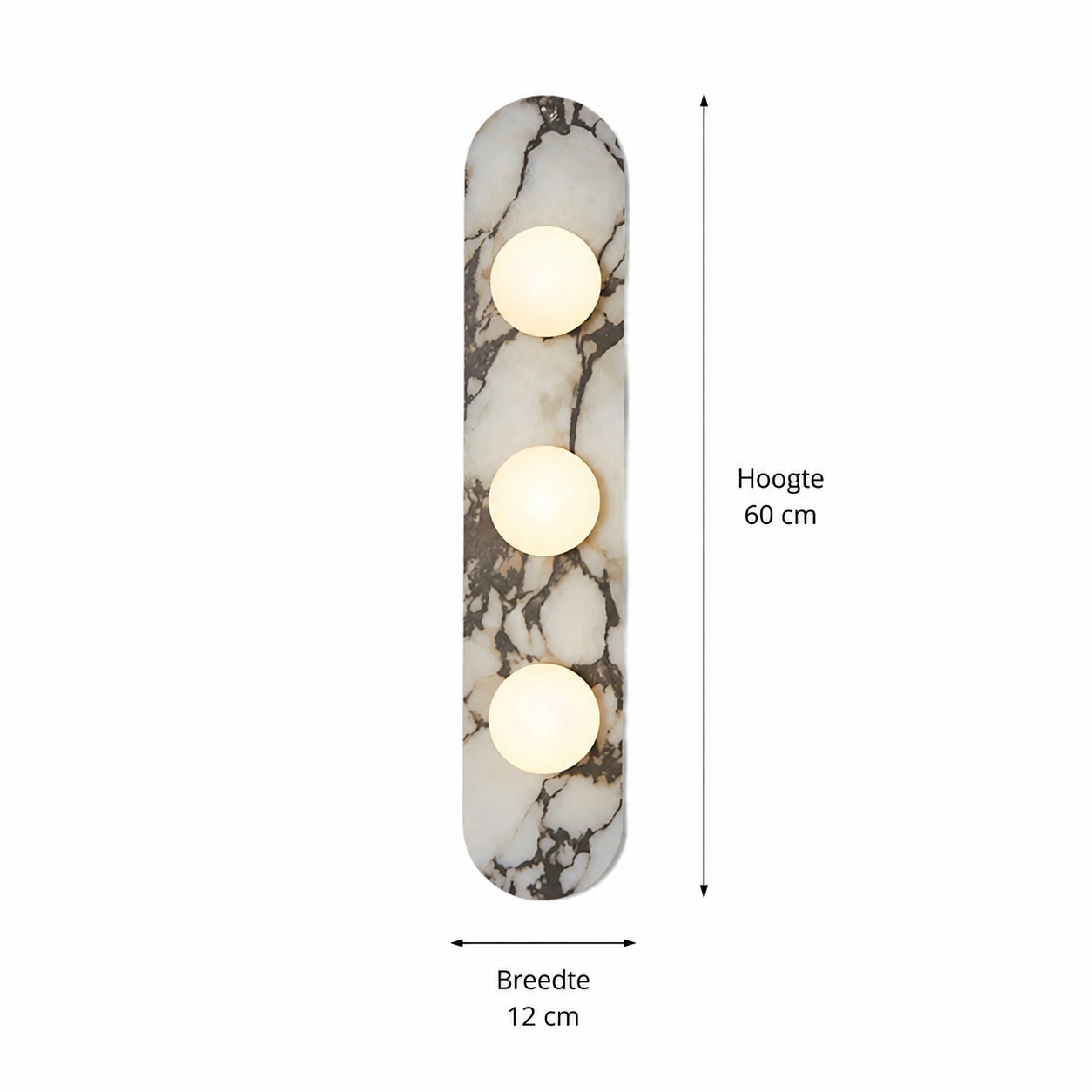 Casa Lumière Marmeren Wandlamp - Minimalistische Japandi Wandverlichting met Ronde Lichtpunten