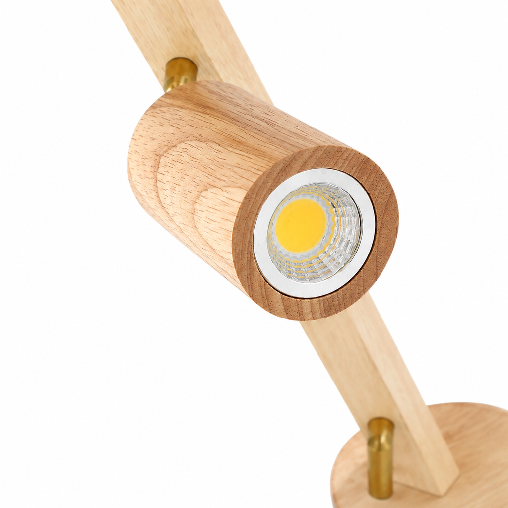 Casa Lumière Houten Track Plafondlamp - Design Lamp Warme Spotverlichting