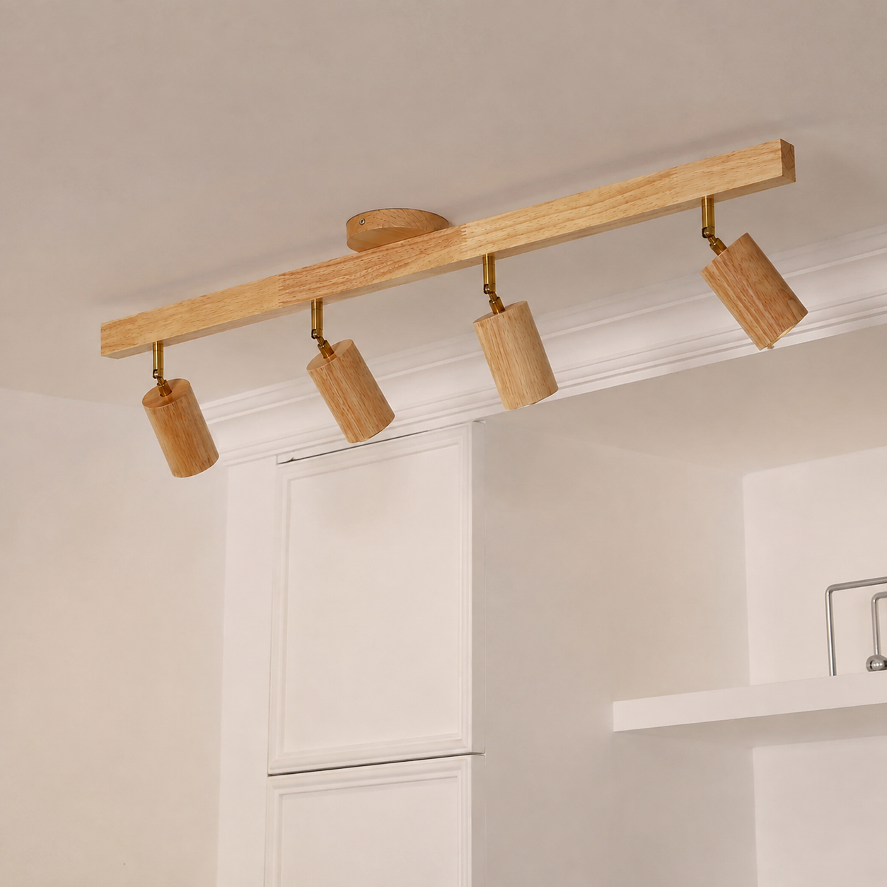 Casa Lumière Houten Track Plafondlamp - Design Lamp Warme Spotverlichting