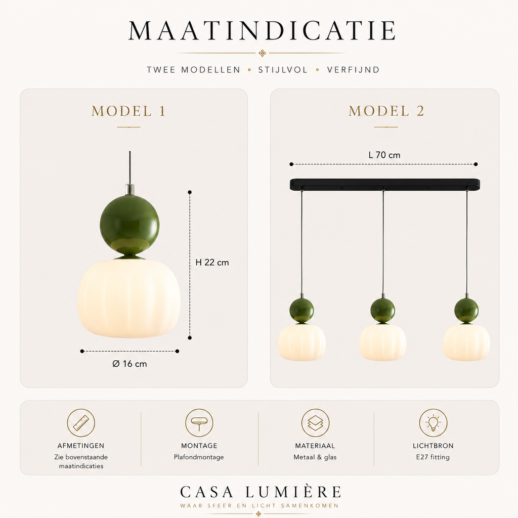 Casa Lumière Glazen Hanglamp - Decoratieve Bol Design Lamp