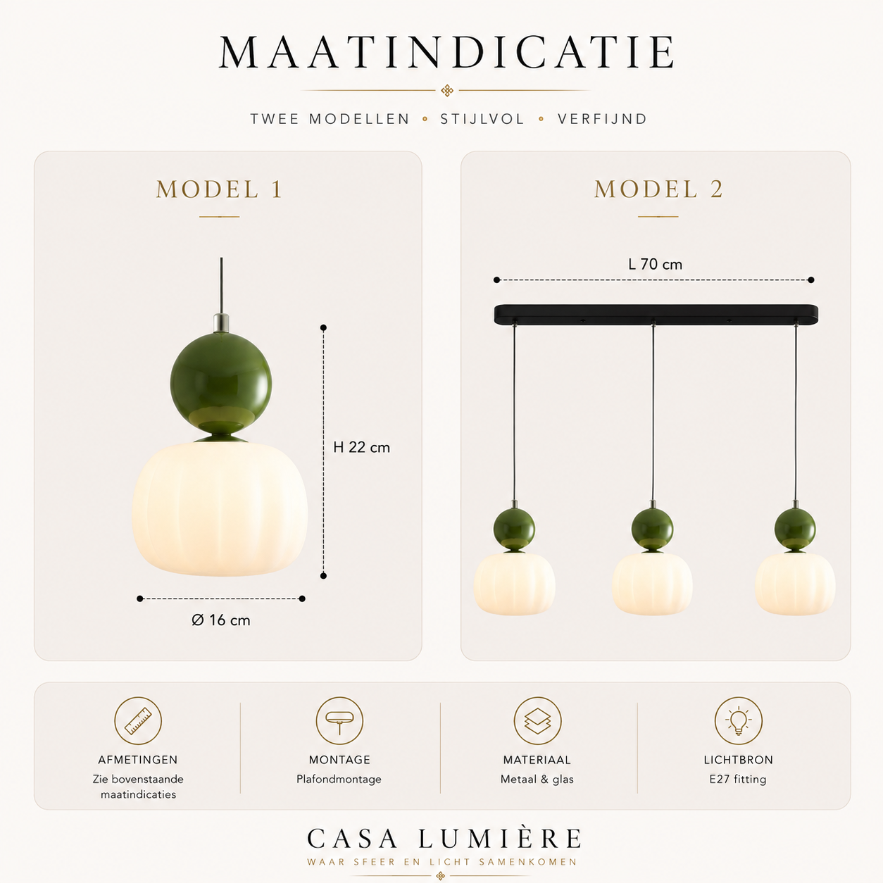 Casa Lumière Glazen Hanglamp - Decoratieve Bol Design Lamp