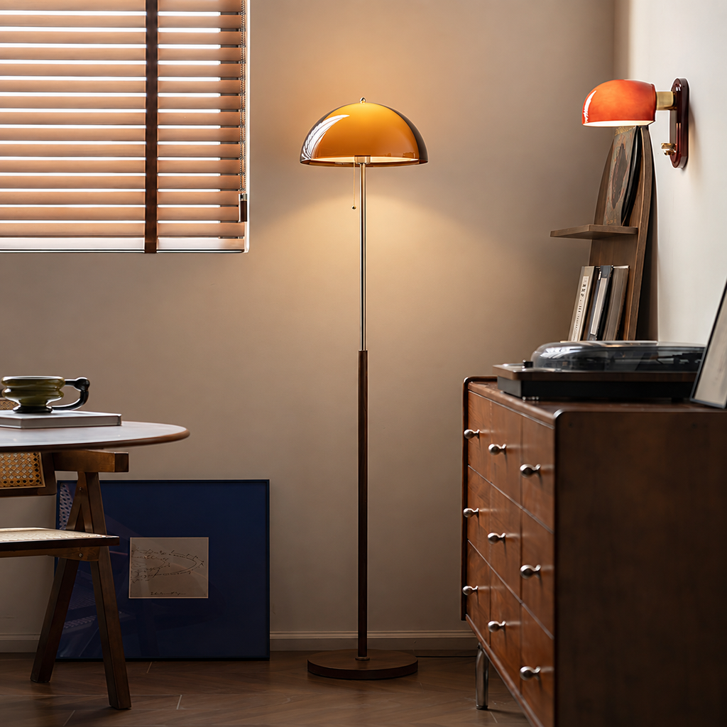 Casa Lumière Retro Vloerlamp - Design Lamp Sfeerverlichting van Hout en Metaal