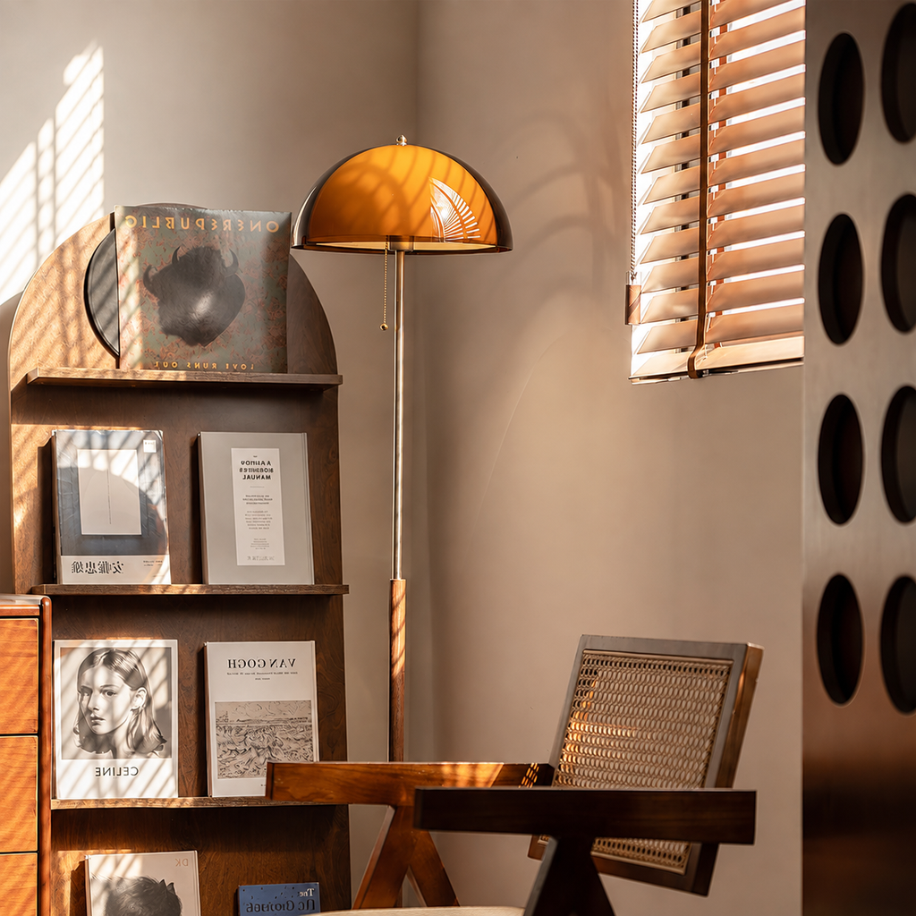 Casa Lumière Retro Vloerlamp - Design Lamp Sfeerverlichting van Hout en Metaal