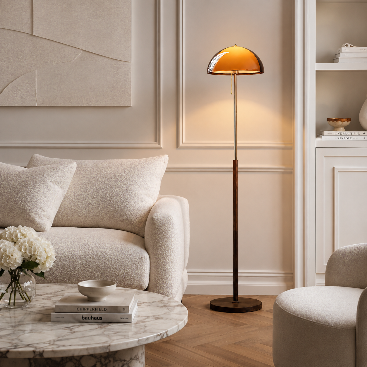 Casa Lumière Retro Vloerlamp - Design Lamp Sfeerverlichting van Hout en Metaal