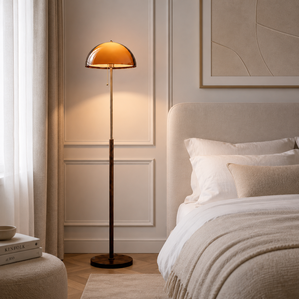 Casa Lumière Retro Vloerlamp - Design Lamp Sfeerverlichting van Hout en Metaal