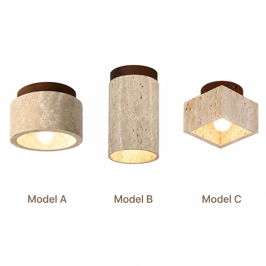 Casa Lumière Travertine Plafondlamp - Natuursteen Spotverlichting