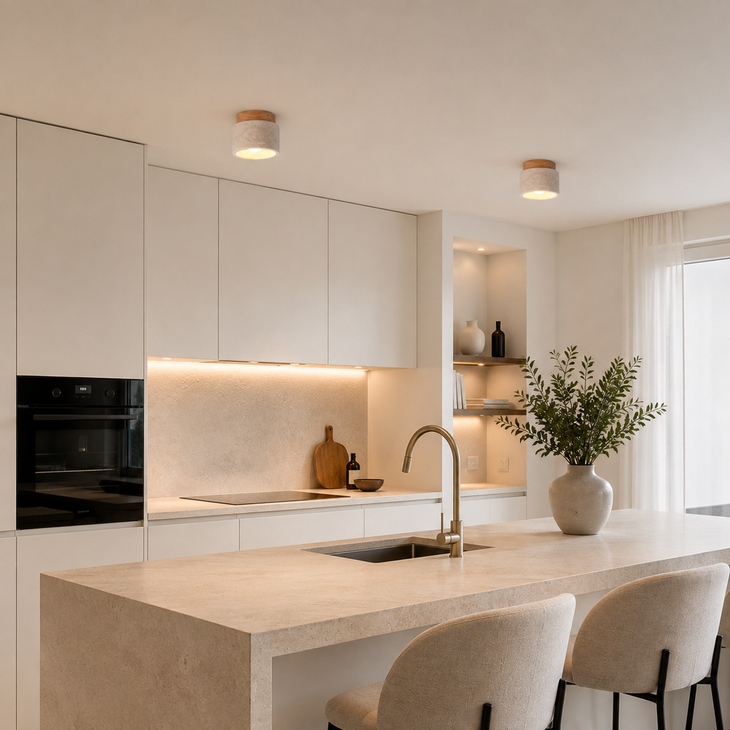 Casa Lumière Travertine Plafondlamp - Natuursteen Spotverlichting
