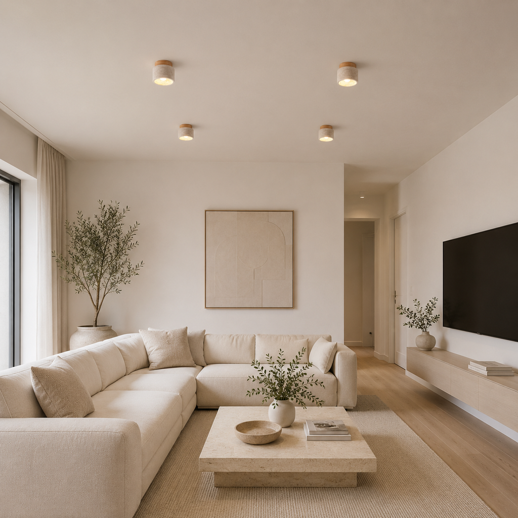 Casa Lumière Travertine Plafondlamp - Natuursteen Spotverlichting