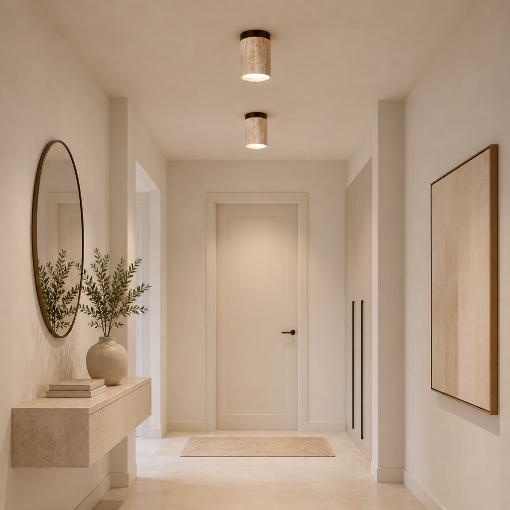 Casa Lumière Travertine Plafondlamp - Natuursteen Spotverlichting