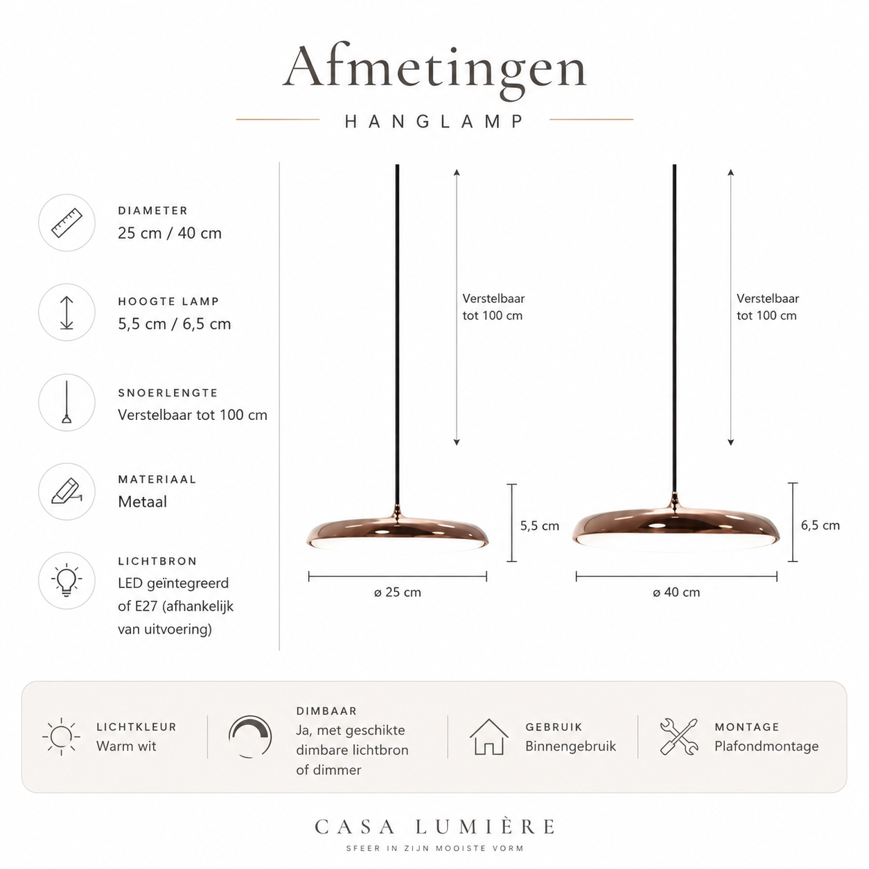 Casa Lumière Moderne Nordic Hanglamp - Design Lamp Sfeerverlichting