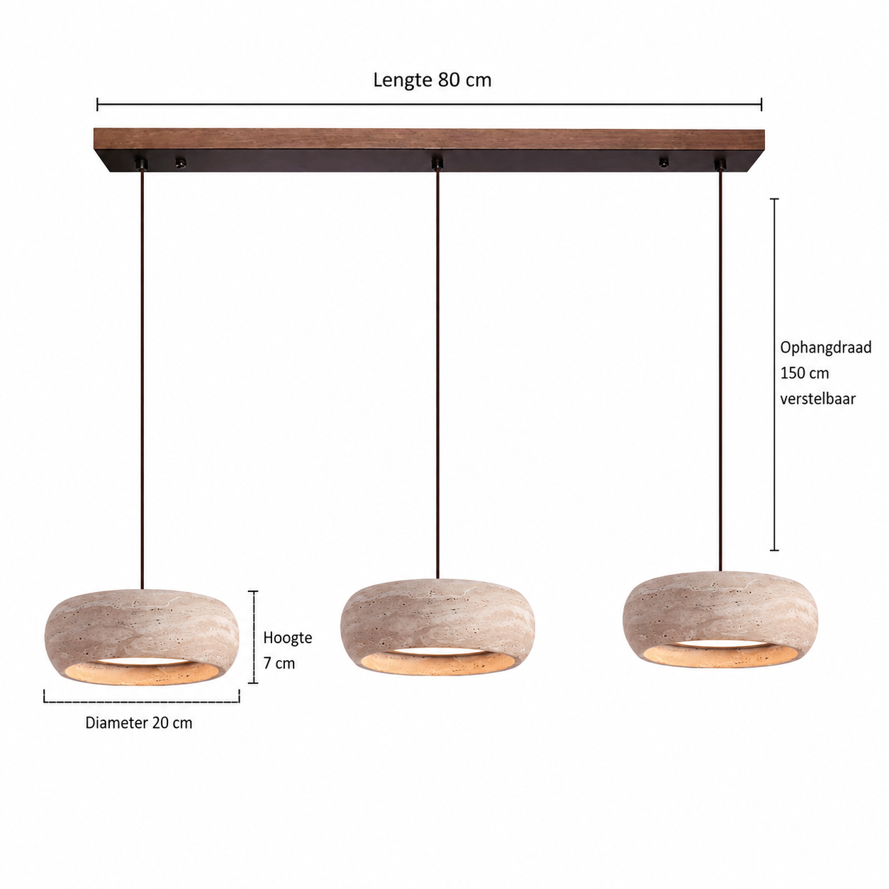 Casa Lumière Wabi-Sabi Travertine Hanglamp - Natuursteen Design Lamp