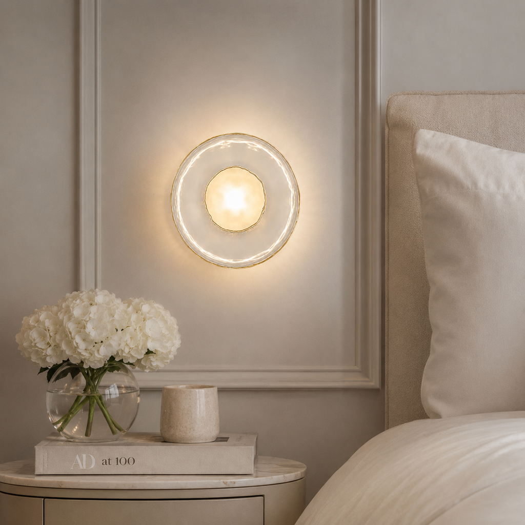 Casa Lumière Nordic Glazen Wandlamp - Ronde Design Lamp met Sfeerverlichting