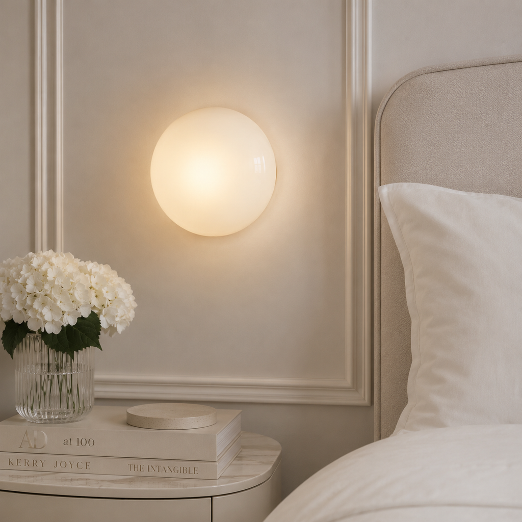Casa Lumière Nordic Glazen Wandlamp - Ronde Design Lamp met Sfeerverlichting