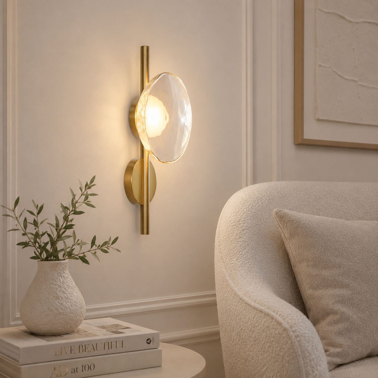 Casa Lumière Nordic Glazen Wandlamp - Ronde Design Lamp met Sfeerverlichting