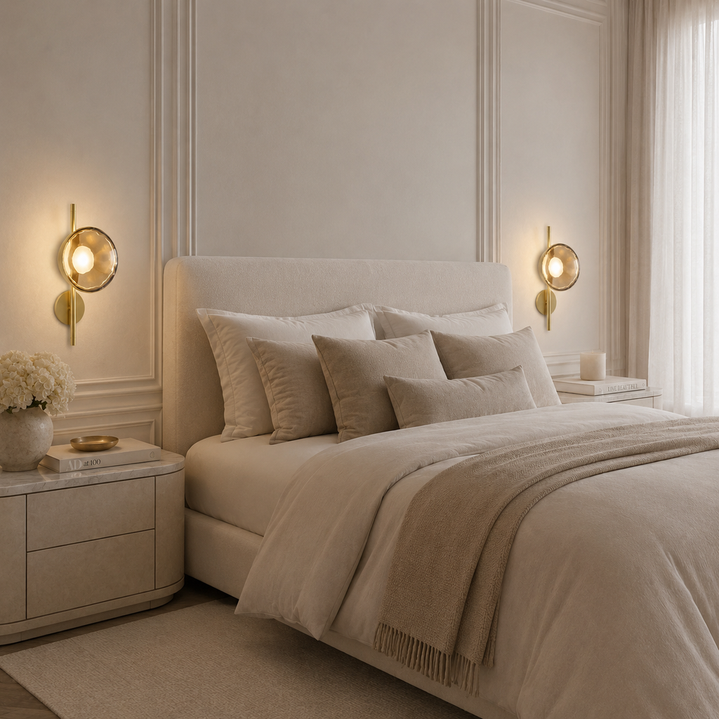Casa Lumière Nordic Glazen Wandlamp - Ronde Design Lamp met Sfeerverlichting