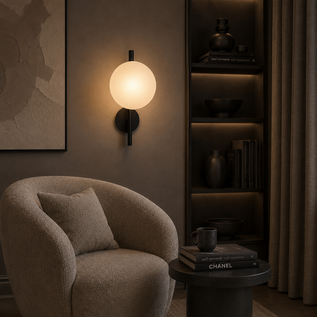 Casa Lumière Nordic Glazen Wandlamp - Ronde Design Lamp met Sfeerverlichting