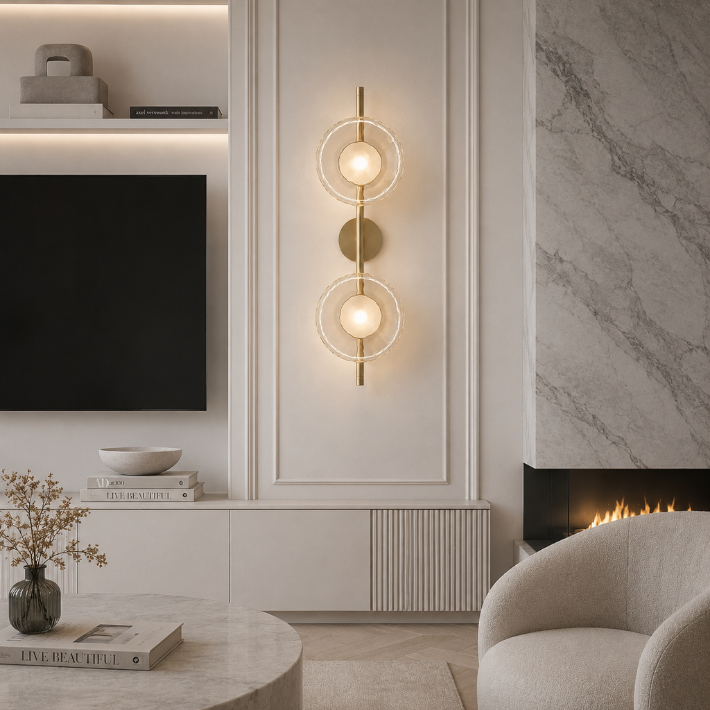 Casa Lumière Nordic Glazen Wandlamp - Ronde Design Lamp met Sfeerverlichting