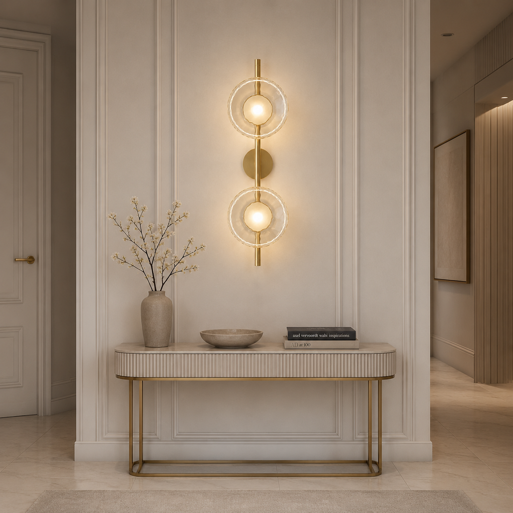 Casa Lumière Nordic Glazen Wandlamp - Ronde Design Lamp met Sfeerverlichting