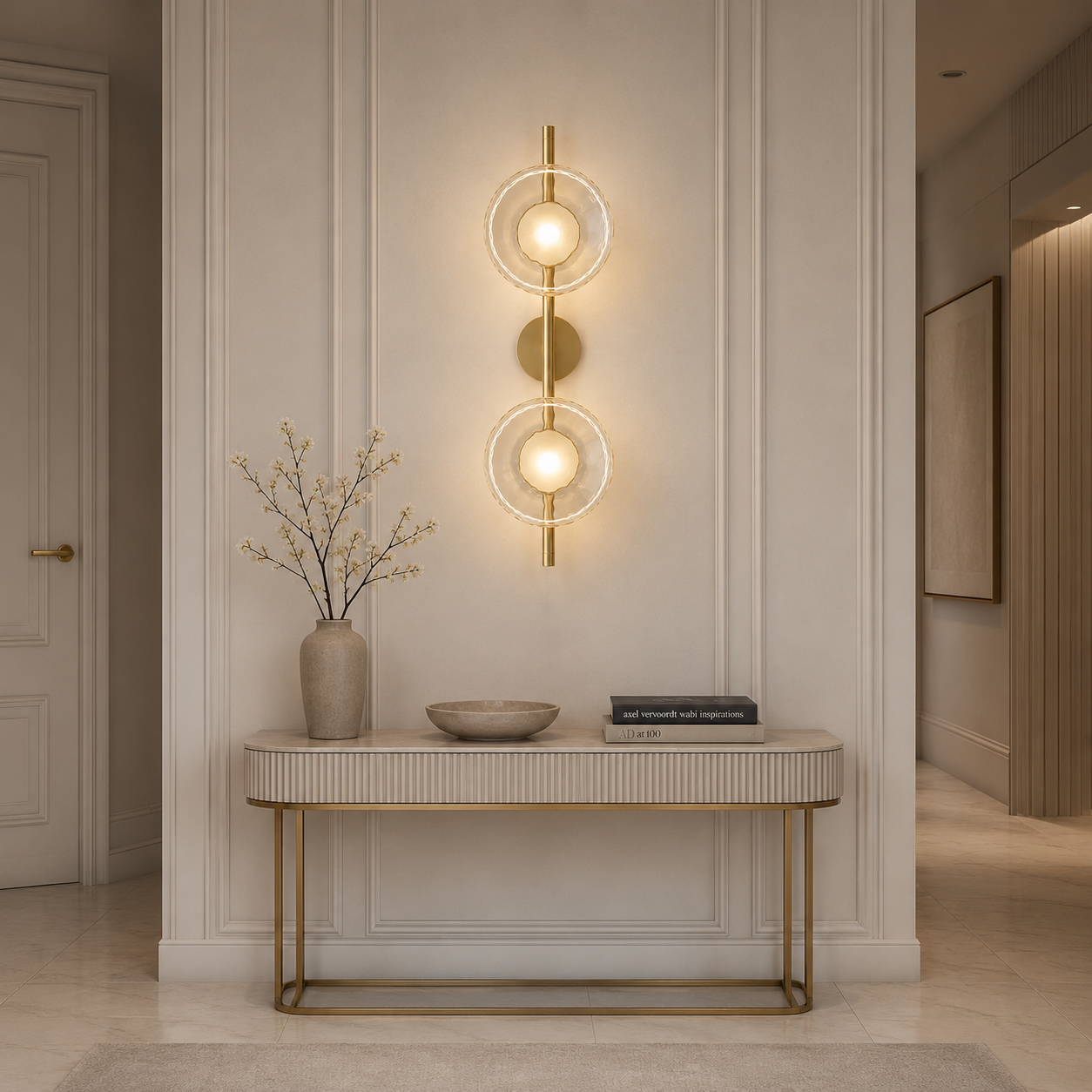 Casa Lumière Nordic Glazen Wandlamp - Ronde Design Lamp met Sfeerverlichting