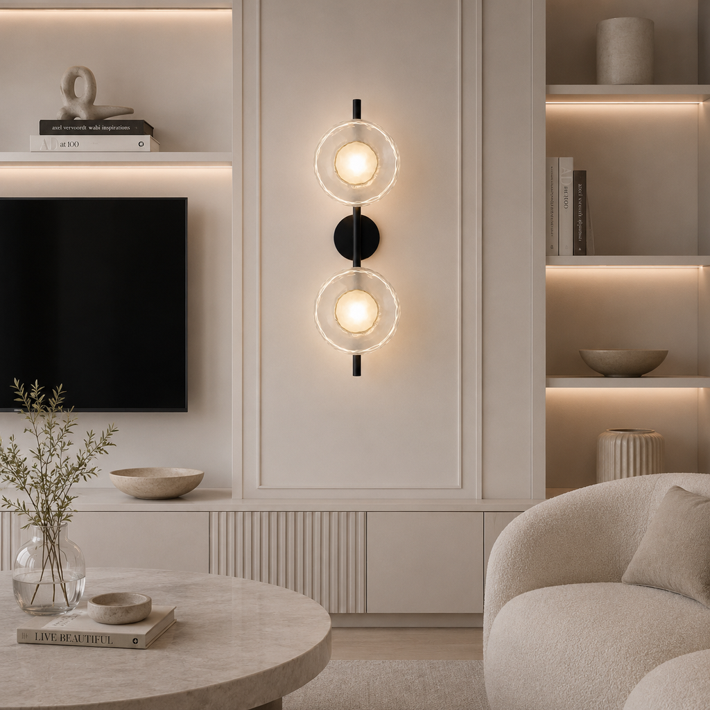 Casa Lumière Nordic Glazen Wandlamp - Ronde Design Lamp met Sfeerverlichting