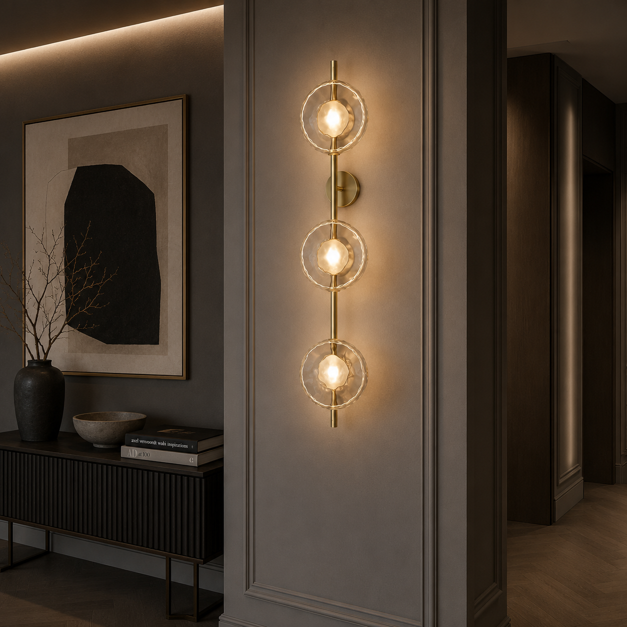 Casa Lumière Nordic Glazen Wandlamp - Ronde Design Lamp met Sfeerverlichting