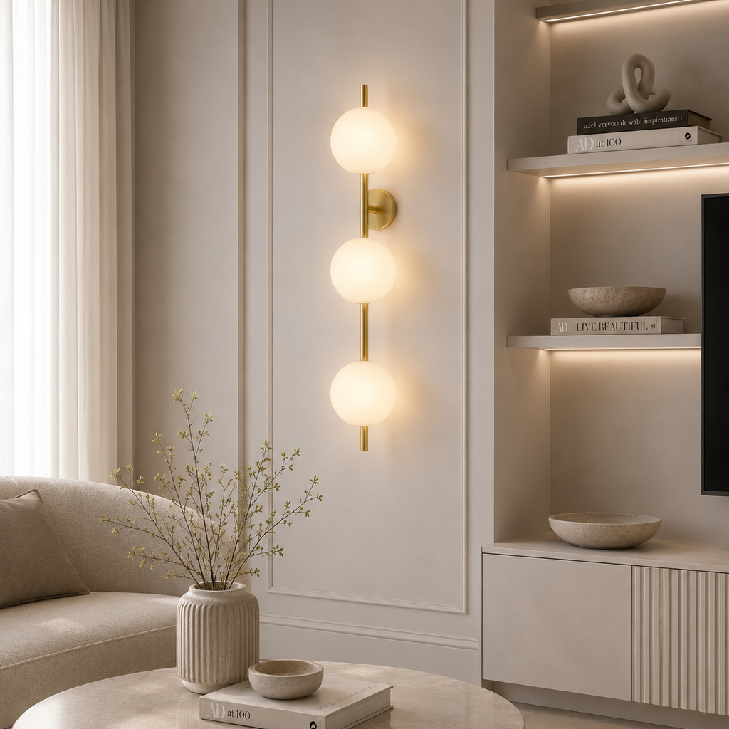 Casa Lumière Nordic Glazen Wandlamp - Ronde Design Lamp met Sfeerverlichting