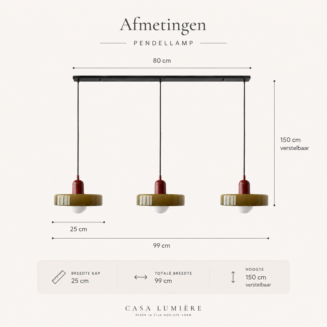 Casa Lumière Triple Retro Hanglamp - Design Lamp Sfeerverlichting