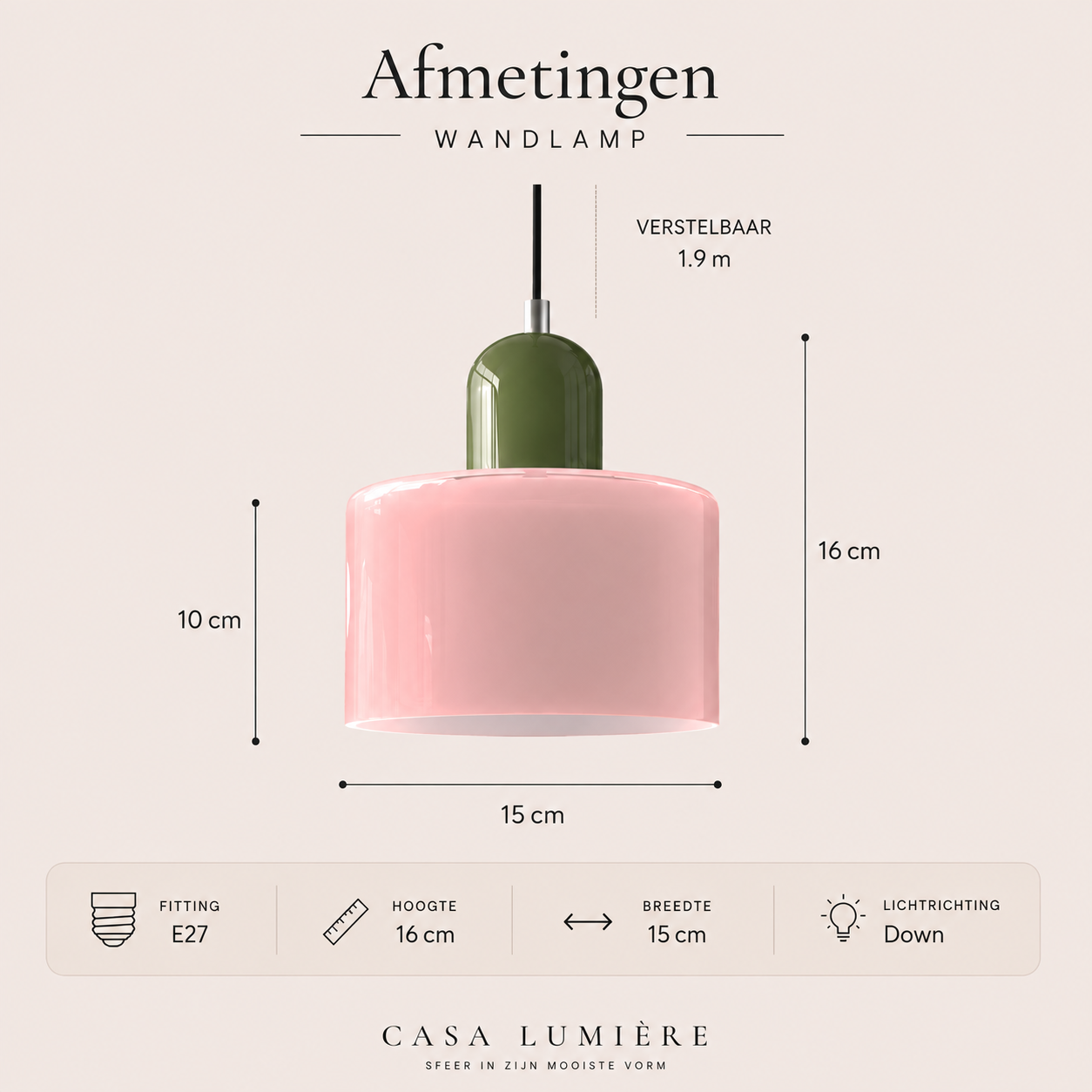 Casa Lumière Retro Glazen Hanglamp - Design Lamp Sfeerverlichting