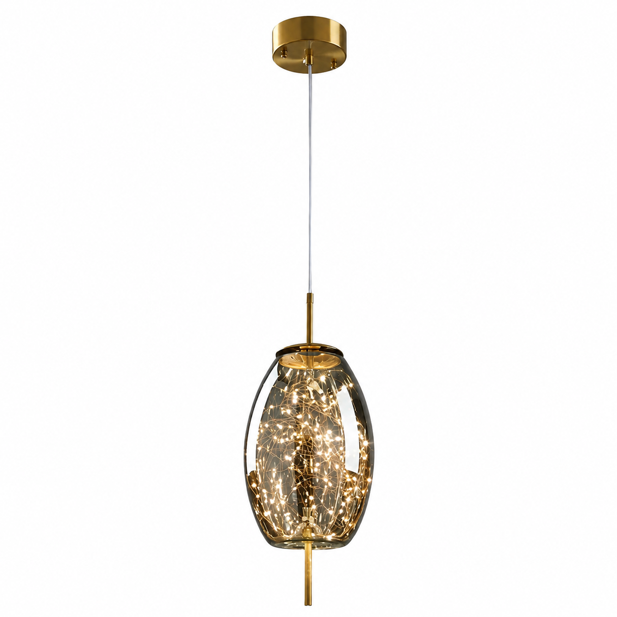 Casa Lumière Design Hanglamp - Sprankelend Glas & Gouden Details Sfeerverlichting