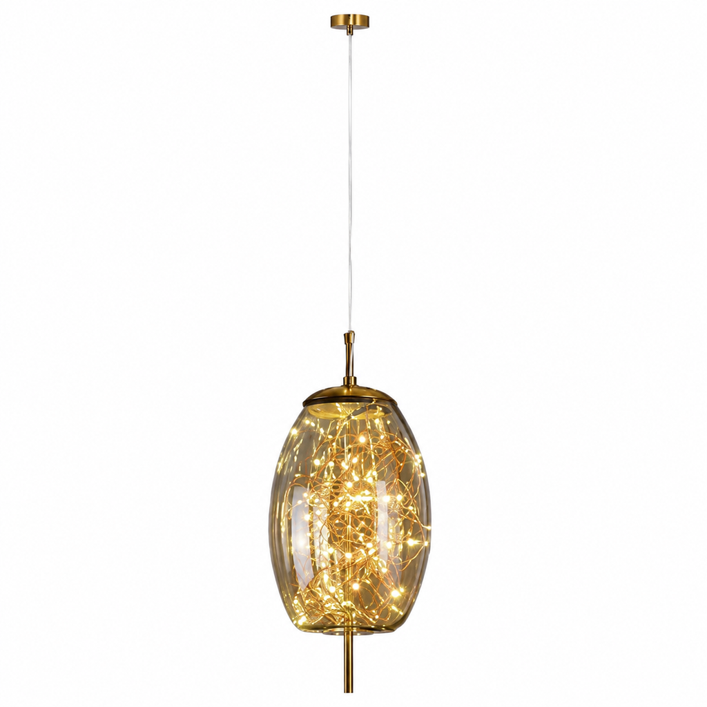 Casa Lumière Design Hanglamp - Sprankelend Glas & Gouden Details Sfeerverlichting