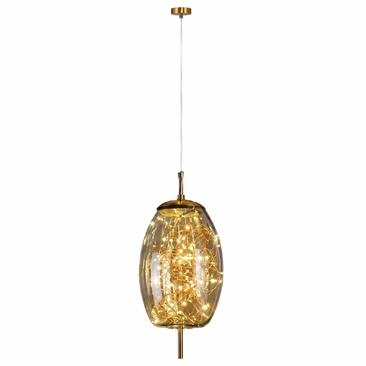 Casa Lumière Design Hanglamp - Sprankelend Glas & Gouden Details Sfeerverlichting