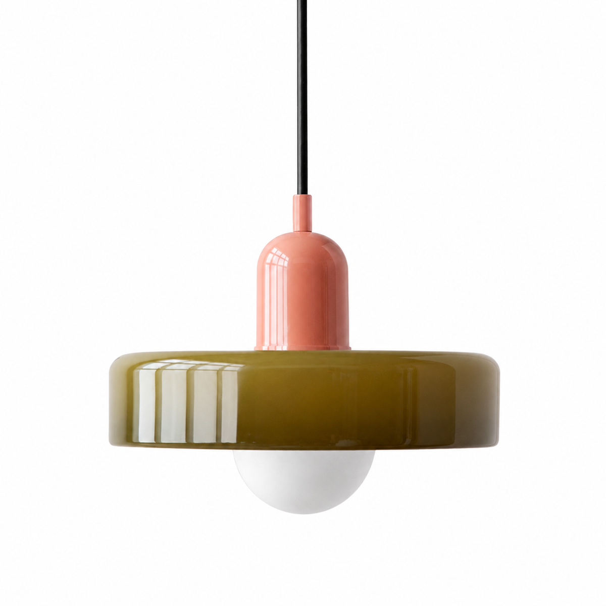 Casa Lumière Retro Hanglamp - Gekleurd Glas & Glazen Bol Sfeerverlichting
