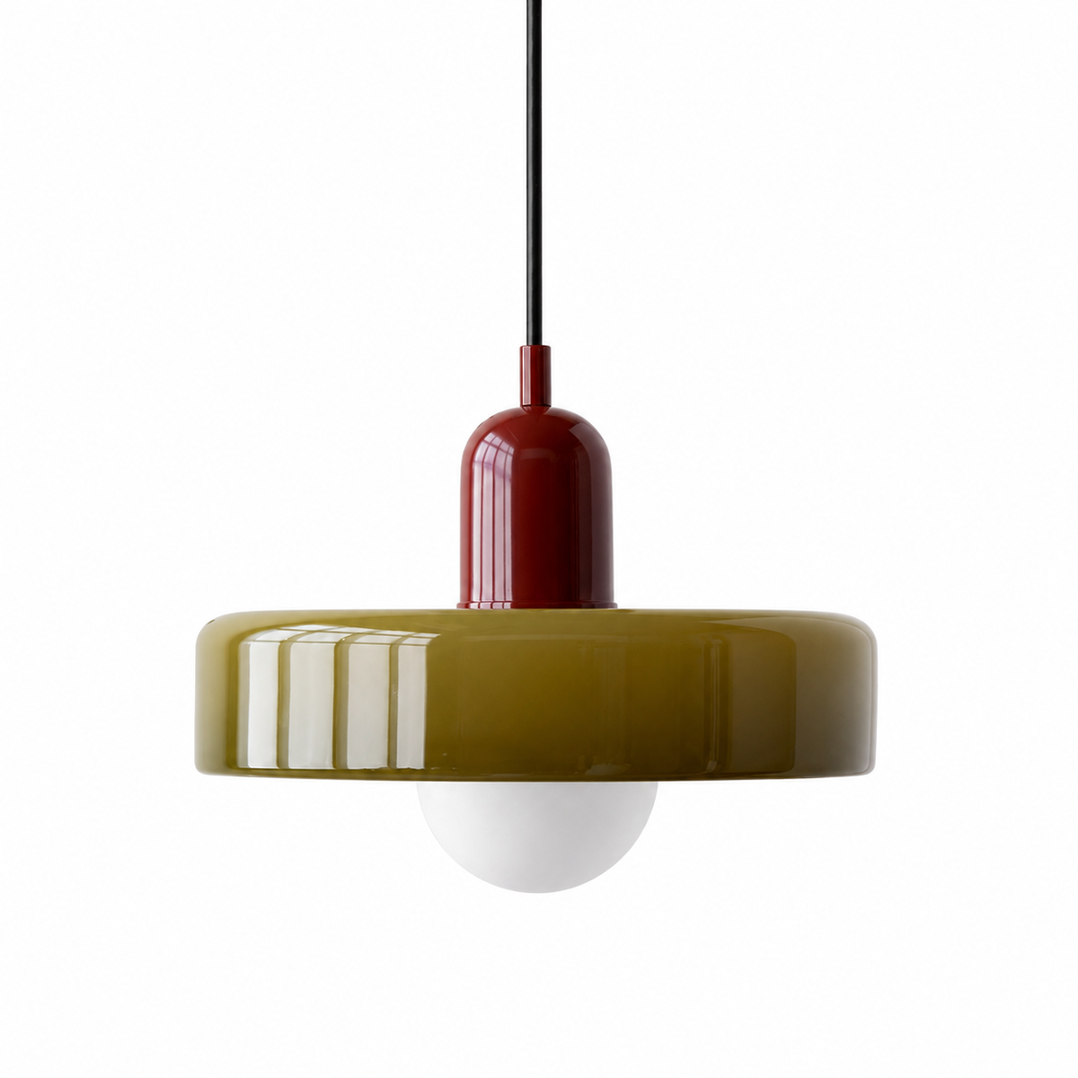 Casa Lumière Retro Hanglamp - Gekleurd Glas & Glazen Bol Sfeerverlichting