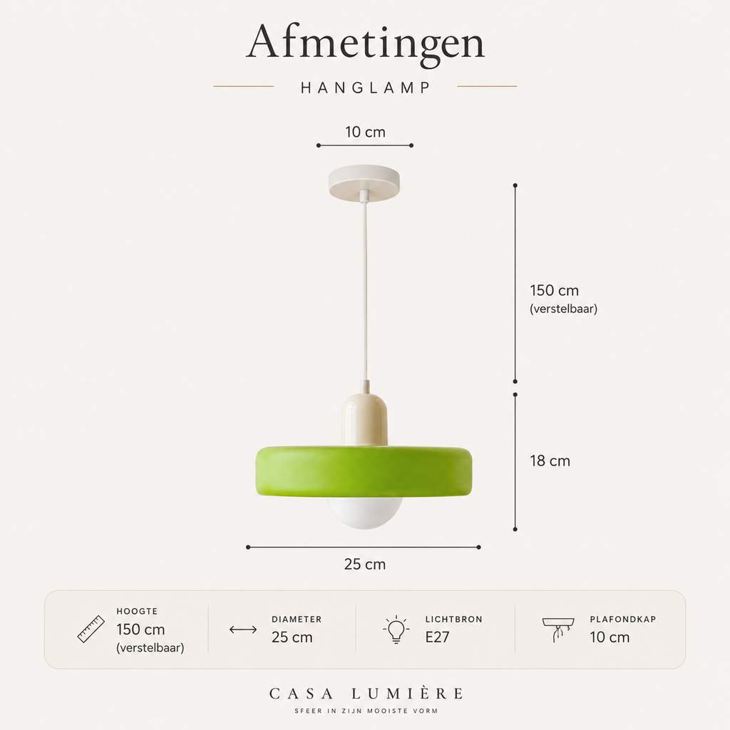Casa Lumière Retro Hanglamp - Gekleurd Glas & Glazen Bol Sfeerverlichting
