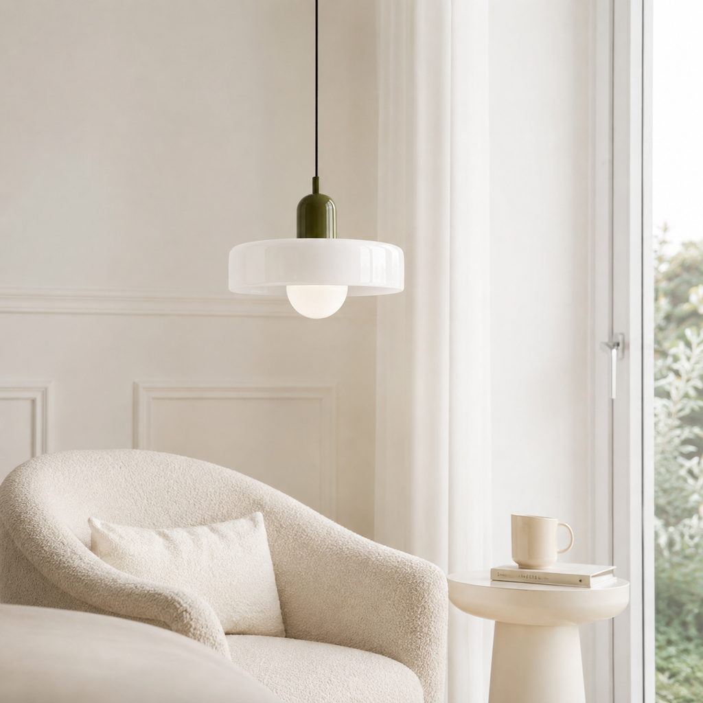 Casa Lumière Retro Hanglamp - Gekleurd Glas & Glazen Bol Sfeerverlichting