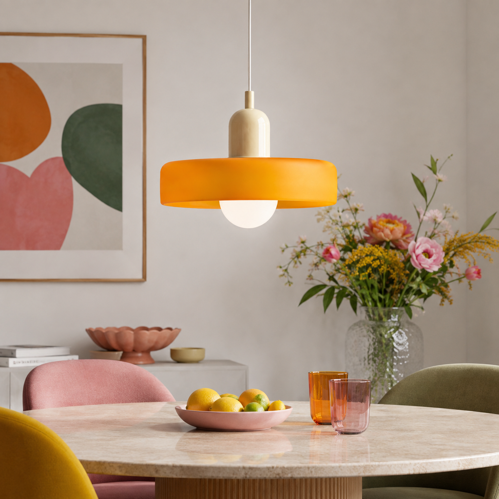 Casa Lumière Retro Hanglamp - Gekleurd Glas & Glazen Bol Sfeerverlichting