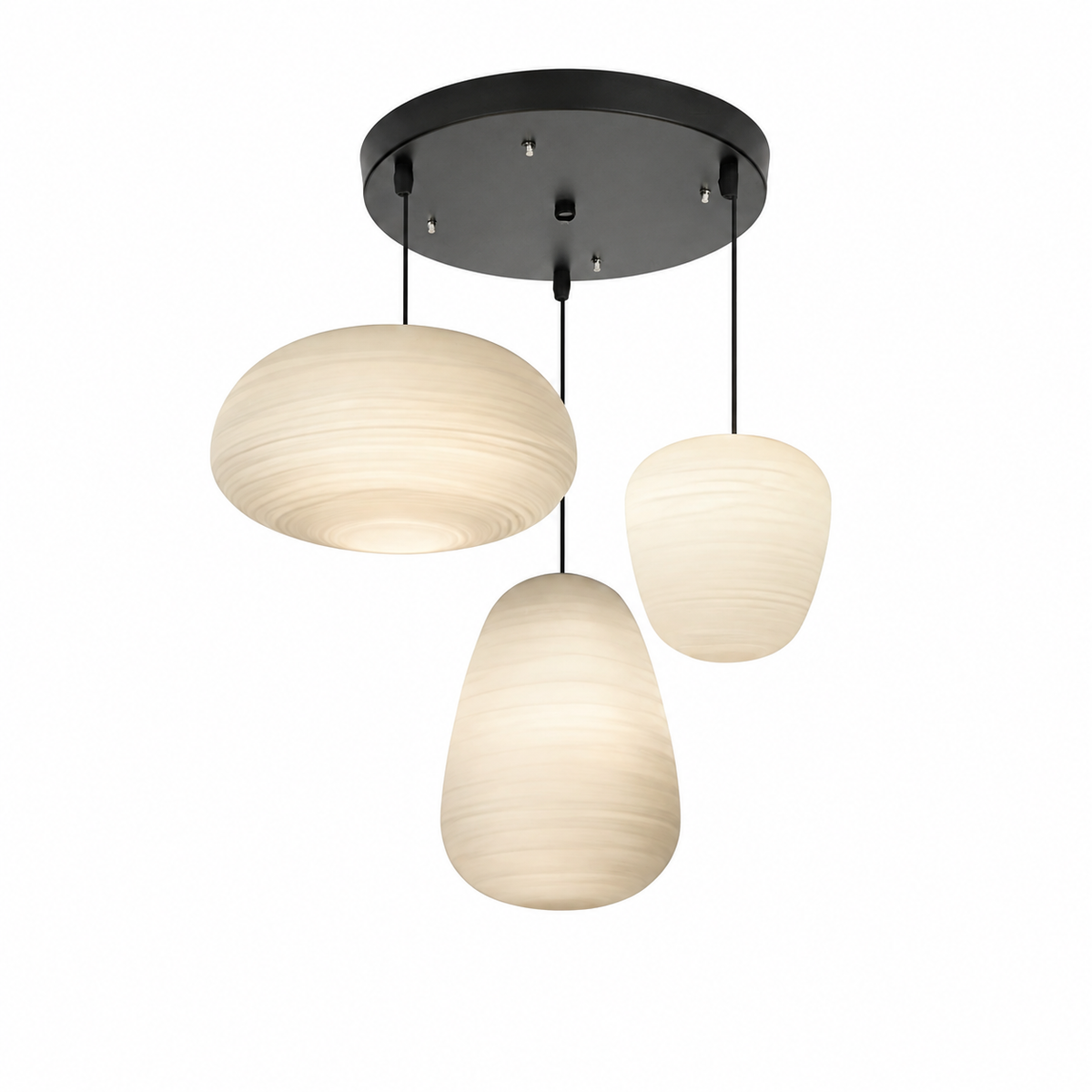 Casa Lumière Geribbelde Opaalglazen Hanglamp - Design Lamp met Diffuus Licht Sfeerverlichting
