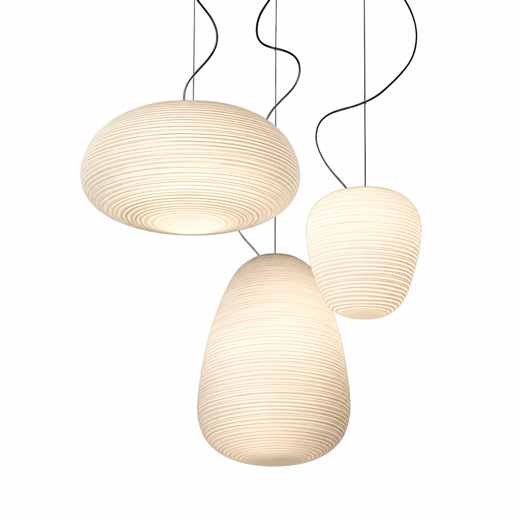 Casa Lumière Geribbelde Opaalglazen Hanglamp - Design Lamp met Diffuus Licht Sfeerverlichting