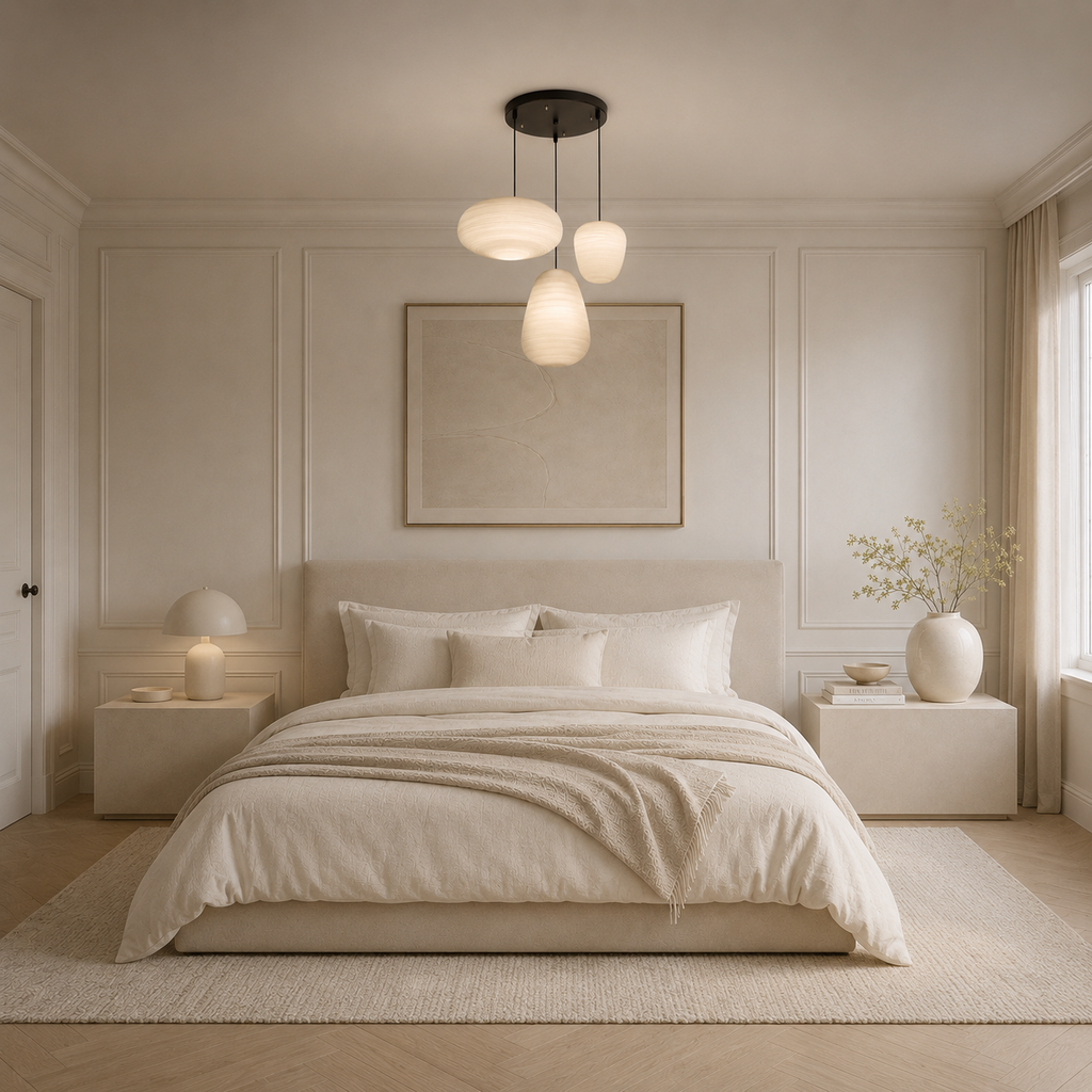 Casa Lumière Geribbelde Opaalglazen Hanglamp - Design Lamp met Diffuus Licht Sfeerverlichting